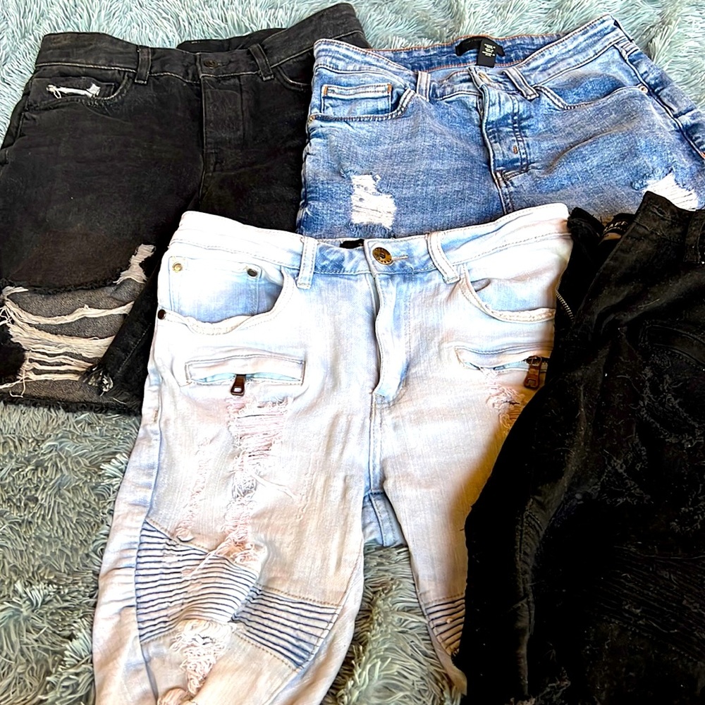 Mens Traffic Ripped Jean Shorts